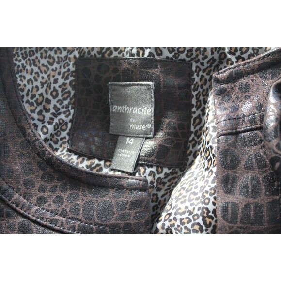 Women's Anthracite Faux Croc Jacket Sz. 14 - Picture 9 of 9